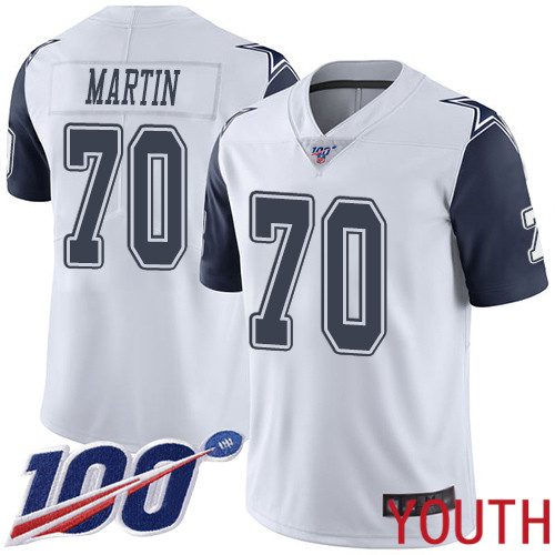 Youth Dallas Cowboys Limited White Zack Martin #70 100th Season Rush Vapor Untouchable NFL Jersey